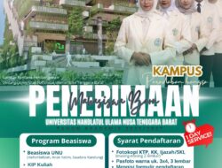 UNU NTB Buka Pendaftaran Mahasiswa Baru 2026/2027, Akreditasi “Baik Sekali” dan Banyak Pilihan Beasiswa