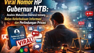 Ilustrasi penyebaran nomor telepon Gubernur NTB yang viral di media sosial, memicu perdebatan tentang batas keterbukaan informasi publik dan perlindungan data pribadi.