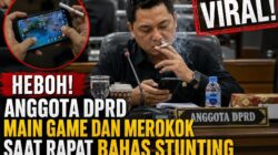 Viral! Anggota DPRD Main Game dan Merokok Saat Rapat Stunting