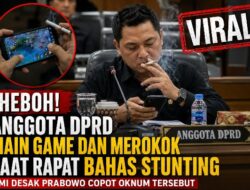 Viral! Anggota DPRD Main Game dan Merokok Saat Rapat Stunting